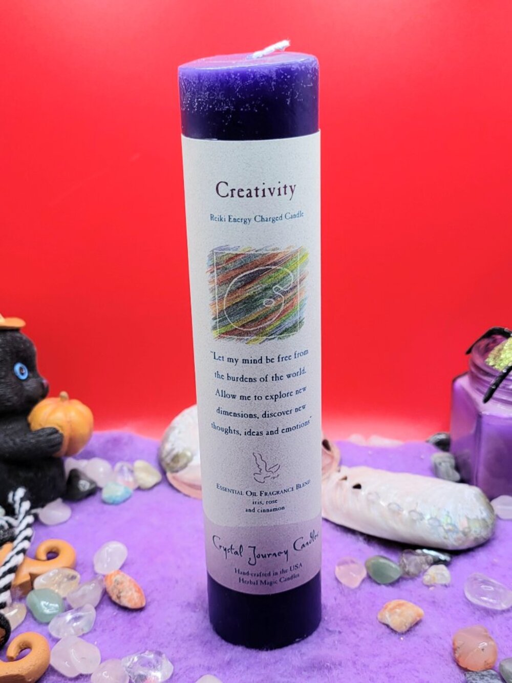 Creativity Reiki Scented Pillar Candle - Picture 3 of 4